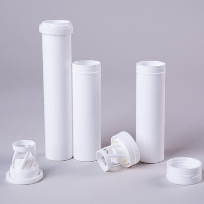 Effervescent Tablet Pills Packaging Container with Twist Lock PP Collar and Base Material
