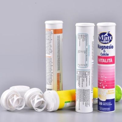 PP Plastic Effervescent Tablet Tube with Desiccant Cover and Customize Logo