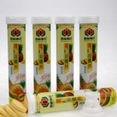 PP Plastic Effervescent Tablet Tube with Desiccant Cover and Customize Logo