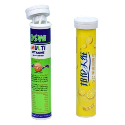 Custom White Effervescent Tube With Desiccant Stopper For Vitamin C Tablets OEM Tubes