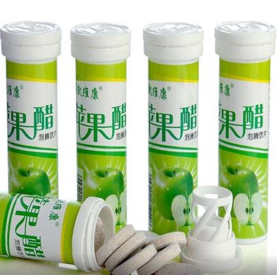 Custom White Effervescent Tube With Desiccant Stopper For Vitamin C Tablets OEM Tubes