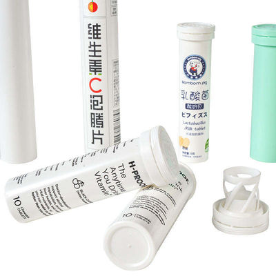 Customized Logo Color Empty Plastic Tube For Vitamin C Plus Effervescent Tablets