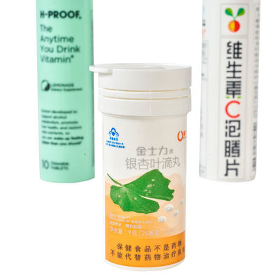 Easy Clean PP Collar Material Vitamin C Effervescent Tablet Bottles OEM Acceptance